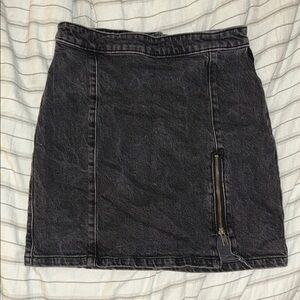 Free People Black Denim Skirt